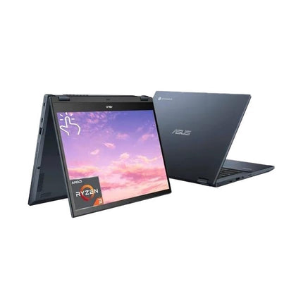 ASUS Chromebook 2-in-1 Laptop, 14 Inch WUXGA Touchscreen Display, AMD Ryzen 3 7320C Processor, 8GB DDR5 RAM, 128GB SSD, AMD Radeon Graphics, USB Type A&C, Wi-Fi 6, Bluetooth, Chrome OS, Ponder Blue