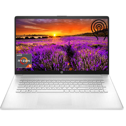 HP 17.3 Inch Touchscreen Laptop Computer, AMD Ryzen 5 7530U (Beats i7-1165G7), 32GB RAM, 1TB SSD, Numeric Keypad, Wi-Fi 6, Bluetooth, Windows 11 Home, Natural Silver