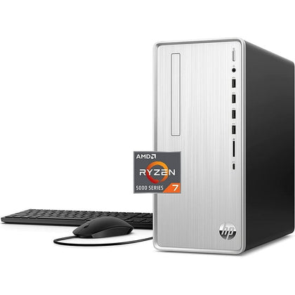 HP Pavilion Desktop PC, AMD Ryzen 7 5700G, 16GB RAM, 512GB SSD, 1TB HDD, AMD Radeon Graphics, Keyboard and Mouse Combo, Windows 11 Home