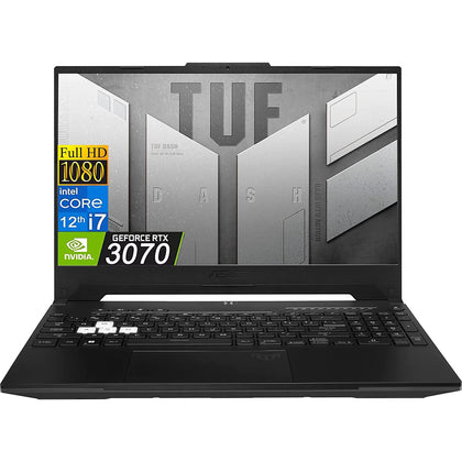 Newest ASUS TUF Dash Gaming Laptop, 15.6 inch FHD Display, Intel Core i7-12650H (10 Core), NVIDIA GeForce RTX 3070, 16GB DDR5 RAM, 1TB SSD, 144Hz Refresh Rate, Windows 11 Home, Off Black, Cefesfy