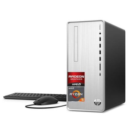 HP Pavilion Desktop PC, AMD Ryzen 5 5600G, 16GB RAM, 512GB SSD, 1TB HDD, Wi-Fi 5, Bluetooth, 9 USB Ports, Windows 11 Home, Pre-Built PC Tower, Cefesfy