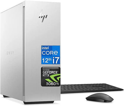 2023 Newest  HP Envy Desktop PC, Intel Core i7-12700 (12-Core), GeForce RTX 3060 Ti, 64GB, 2TB SSD, 2TB HDD, Wi-Fi 6, USB Wireless Keyboard and Mouse Combo, Windows 11 Home