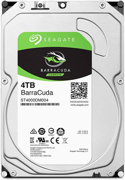 Seagate BarraCuda 4TB Internal Hard Drive HDD – 3.5 Inch Sata 6 Gb/s 5400 RPM 256MB Cache For Computer Desktop PC – Frustration Free Packaging ST4000DMZ04/DM004