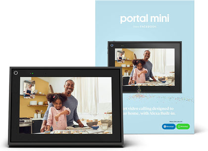 Facebook Portal Mini - Smart Video Calling 8” Touch Screen Display with Alexa - Black