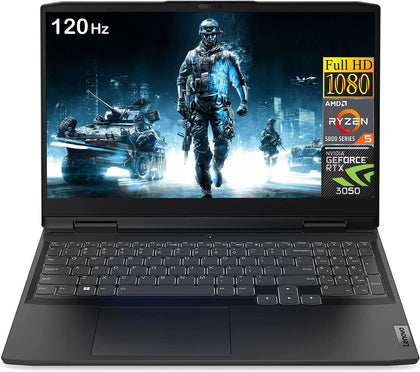 Lenovo IdeaPad 3 Gaming Laptop, NVIDIA GeForce RTX 3050, AMD Ryzen 5 6600H(Beat i7-11700) , 16GB DDR5 RAM, 512GB SSD, 15.6 Inch FHD Display, Wi-Fi, Windows 11 Home