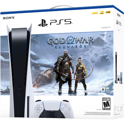 PlayStation_PS5 Video Game Console (Disc Edition) – God of War Ragnarök Bundle –and an Additional DualSense 5 Controller, Cefesfy