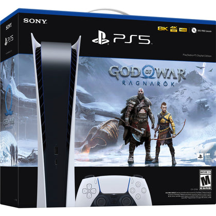 PlayStation_PS5 Video Game Console (Digital Edition) – God of War Ragnarök Bundle –and an Additional DualSense 5 Controller, Cefesfy