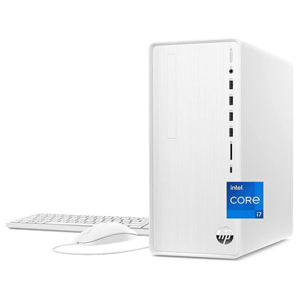 Newest HP Pavilion Desktop, 12th Gen Intel Core i7-12700 Processor, 16GB DDR4 RAM, 1TB SSD, 2TB HDD, Intel UHD Graphics, Wi-Fi, Bluetooth, Windows 11 Home, Snow White, Cefesfy